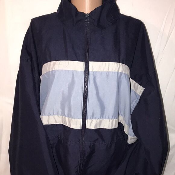 Champion Women's Colorblock Full Zip Sweater Jacket Black/Blue/White Size XL - Picture 1 of 5